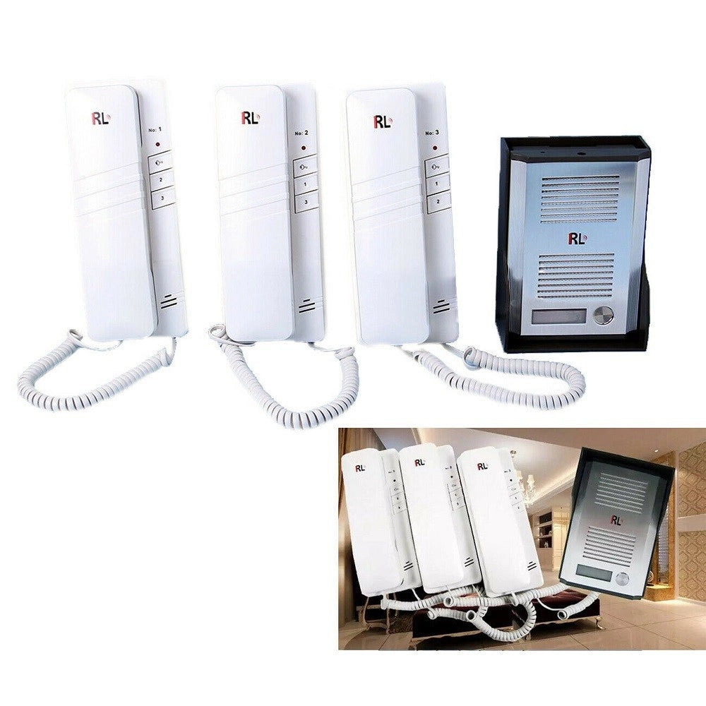 Trade Shop - Kit Citofono Apriporta Cancello Tre Cornette 4 Fili Casa Ufficio Interfono -