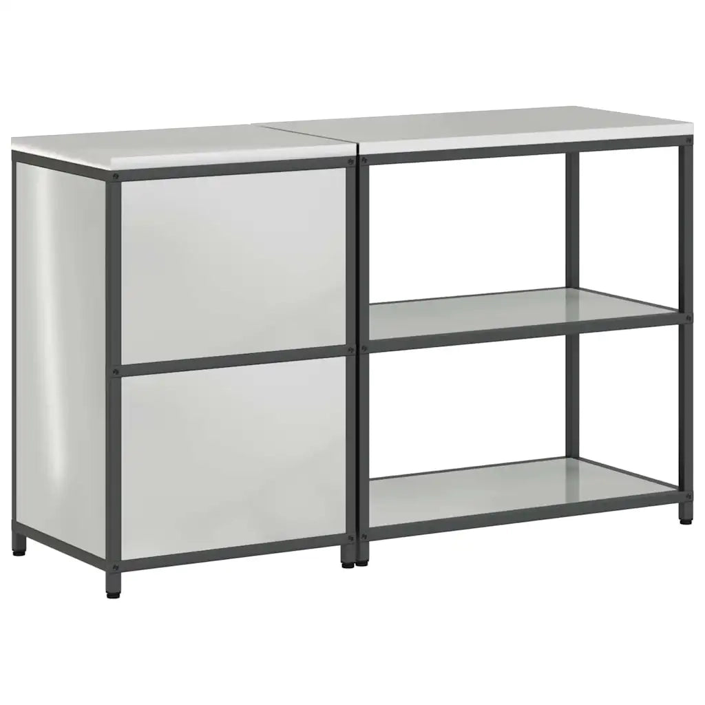 vidaXL Set di Stoccaggio per Cucina 2 pcs Argento 150 x 50 x 92 cm