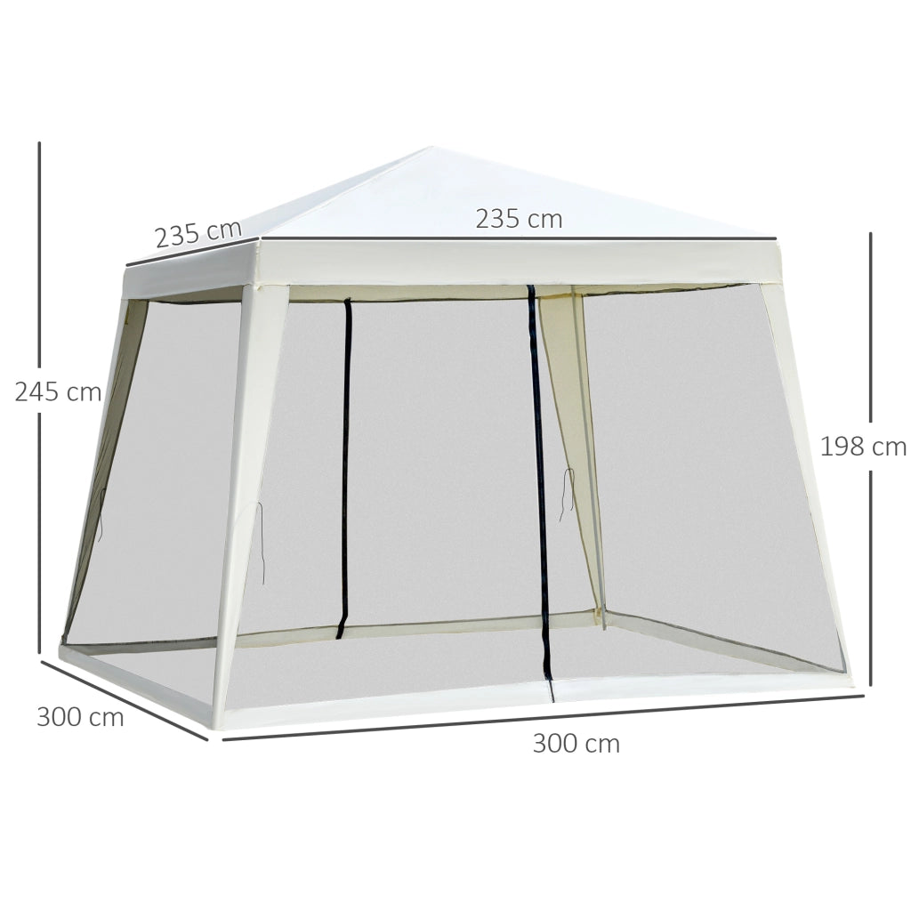 Tonnelle Barnum Stile Coloniale ¨C zephmum ¨C Beige Nero 3x3x2.45 m 4 Zanzariere
