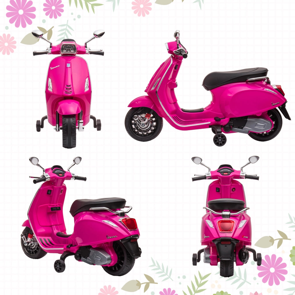 Scooter Elettrico Bambini Vespa 6V ¨C zephmum ¨C Rosa 107x47x73 cm