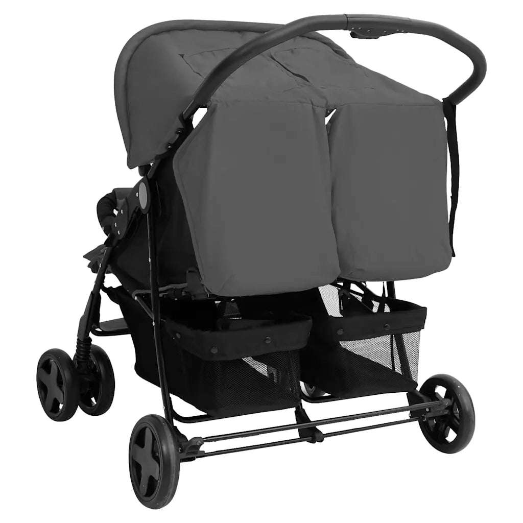 Passeggino Gemellare Grigio Scuro in Acciaio 10342