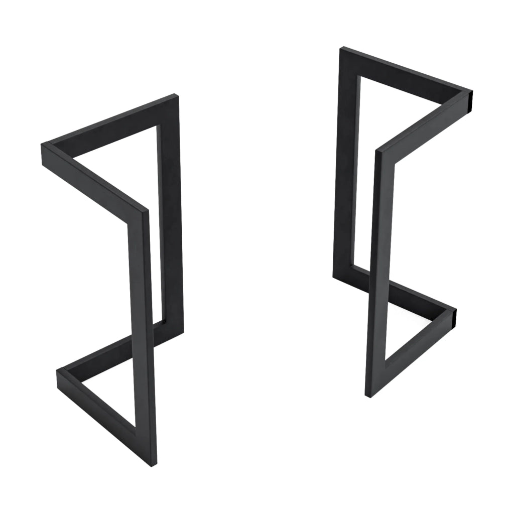 Set di 2 gambe per tavolo 72 x 40 x 39 cm acciaio nero 03_0010589