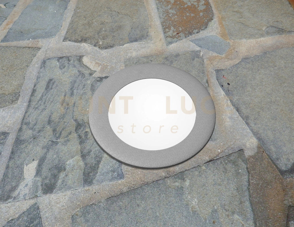 CAPRI CALPESTABILE INCASSO TONDO 16 CM 1 LUCE ATTACCO GX53 DIFFUSA GRIGIO IP67 LAMPADINA LED 10W CCT INCLUSA