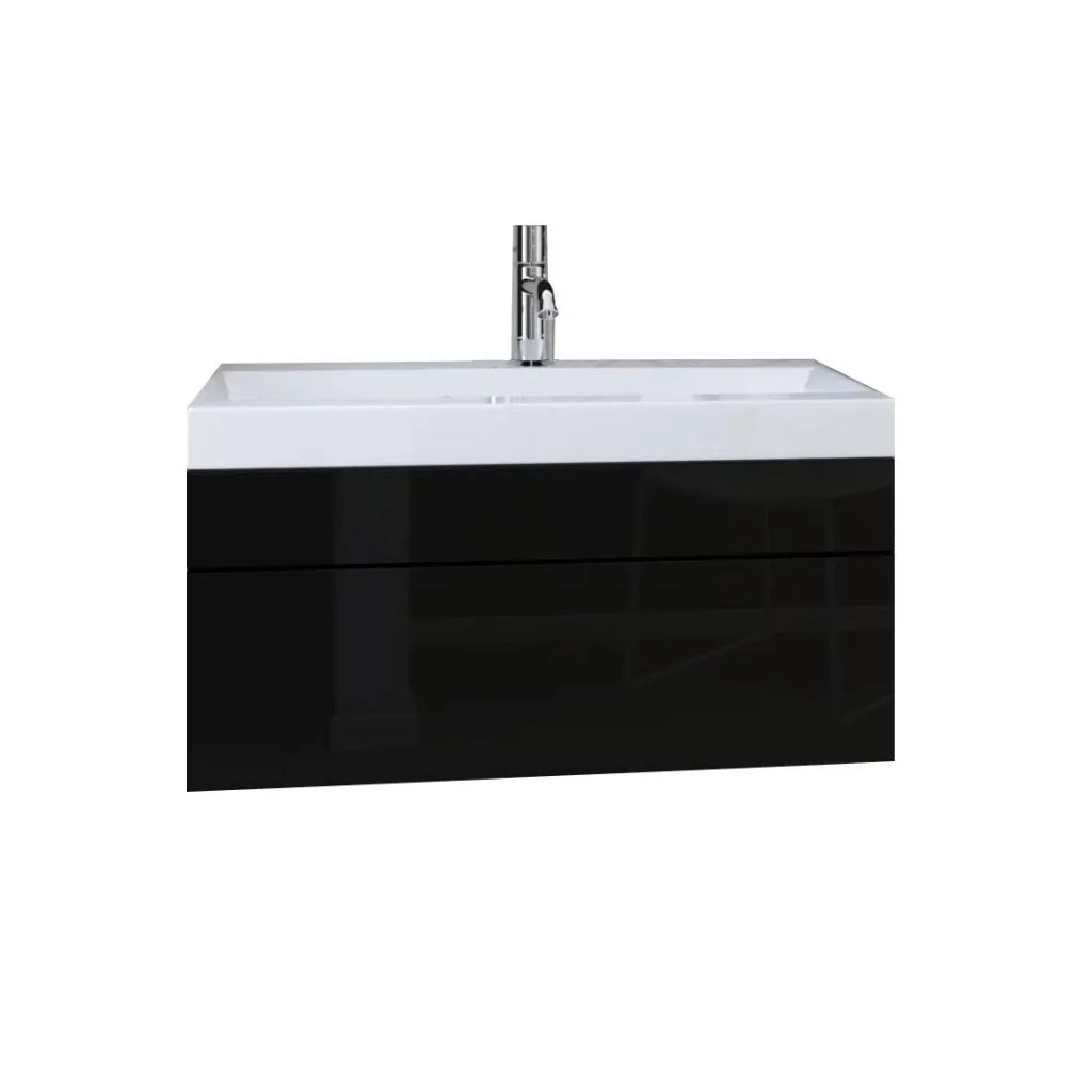 Set di mobili da bagno neri della collezione OWL. 2 colonne, mobiletto sottolavabo, lavabo 80cm.