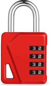 Combinazione a 4 cifre per armadianti, armadianti scolastici, combinazione a 4 cifre per capanni e cancelli, resistente alle intemperie, rosso, 1 confezione