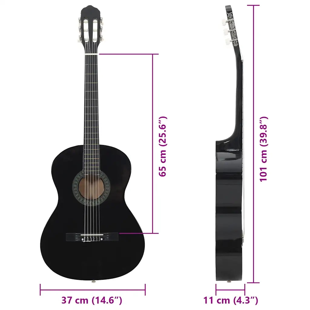 Chitarra Classica per Principianti Nera 4/4 39" in Tiglio CFW3937123