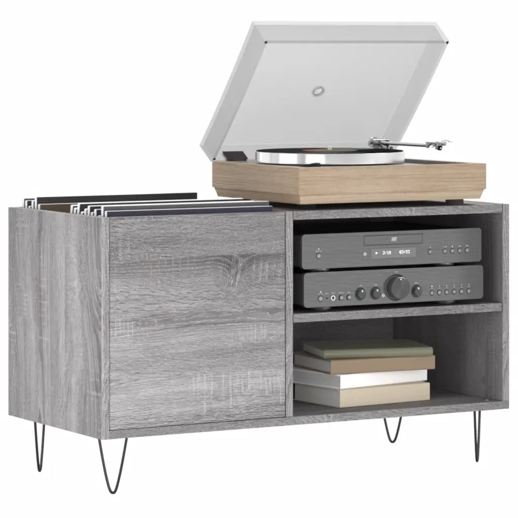 Mobile Porta Dischi Grigio Sonoma 85x38x48 cm Legno Multistrato 831706