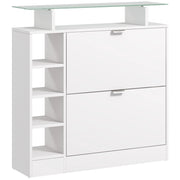 Mobile per scarpe con cassetti e ripiani ¨C zephmum ¨C bianco 89x25x92 cm
