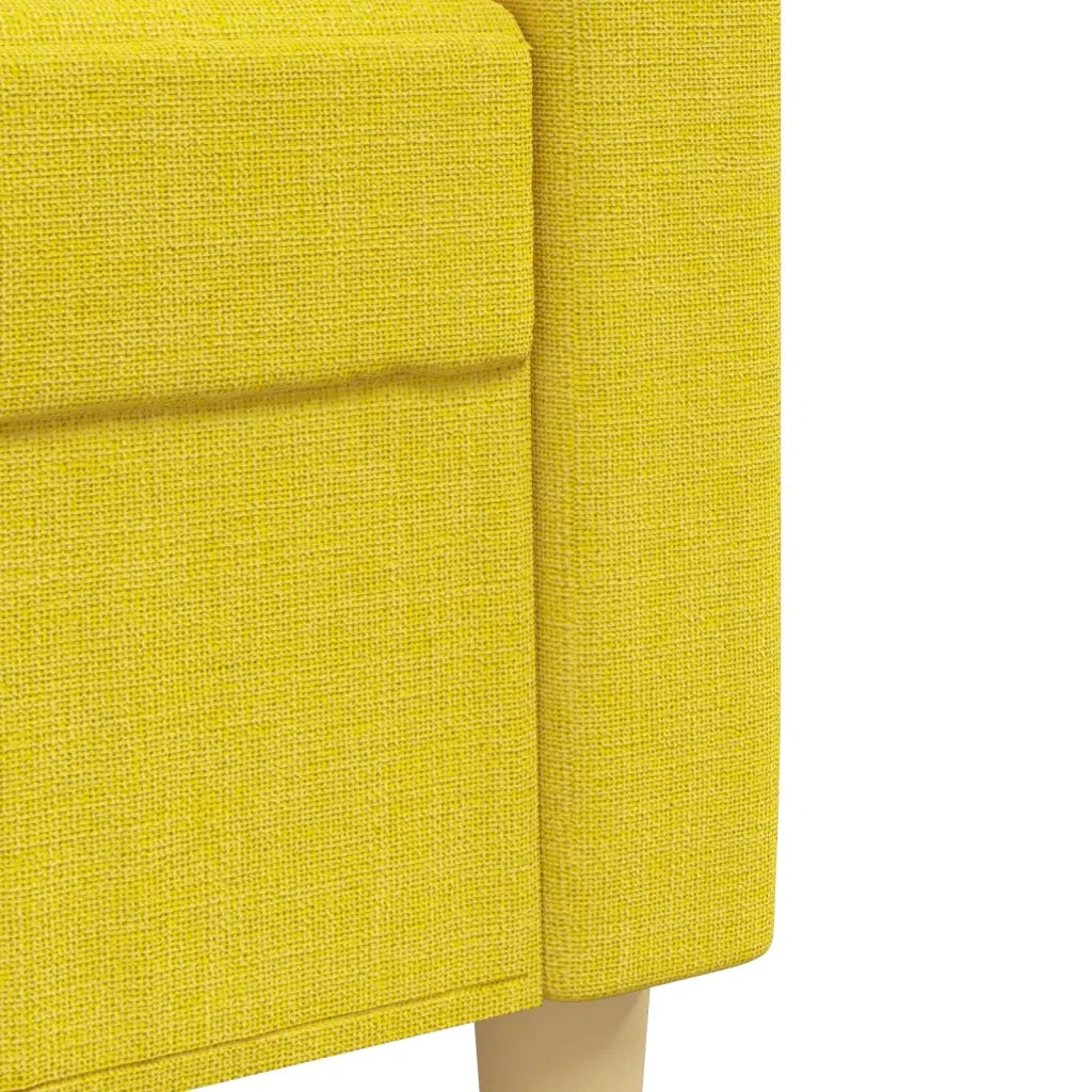 vidaXL Set di Divani 2 pz con Cuscini Giallo Chiaro in Tessuto