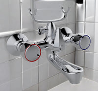 Rubinetto vasca cromato con maniglie tonde