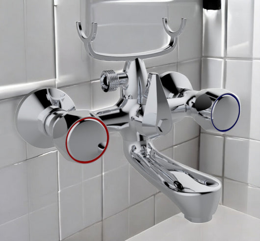 Rubinetto vasca cromato con maniglie tonde