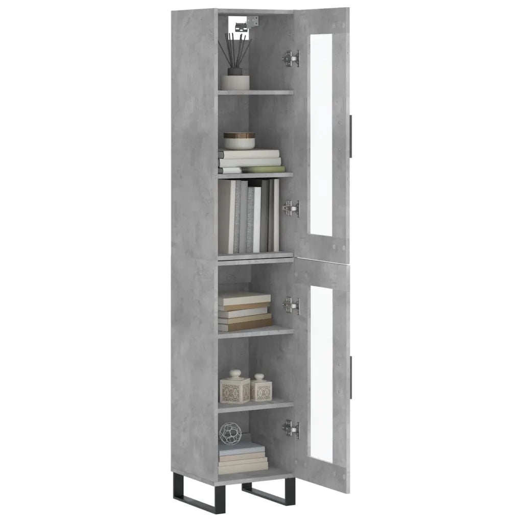 Credenza Grigio Cemento 34,5x34x180 cm in Legno Multistratocod mxl 125957