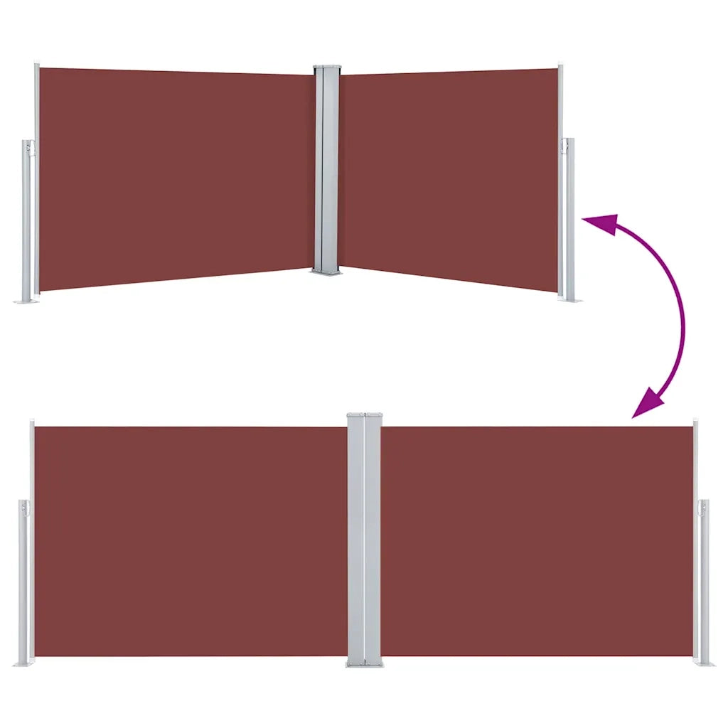 Tenda da Sole Laterale Retrattile Marrone 120x1000 cm 48481