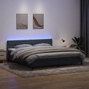 Letto a Molle con Materasso e LED Grigio Scuro 180x210 cm Velluto 3317182