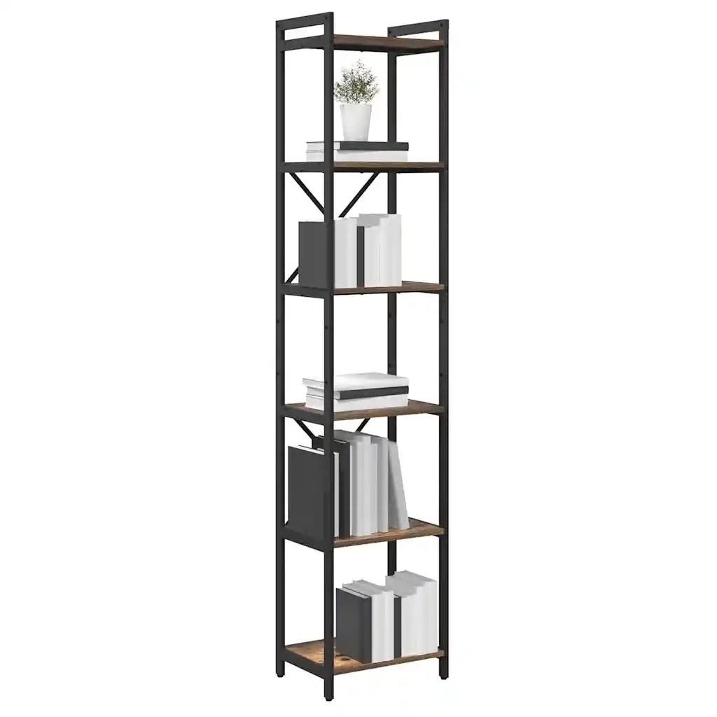 vidaXL Libreria Rovere fumo 40 x 30 x 188 cm Legno multistrato