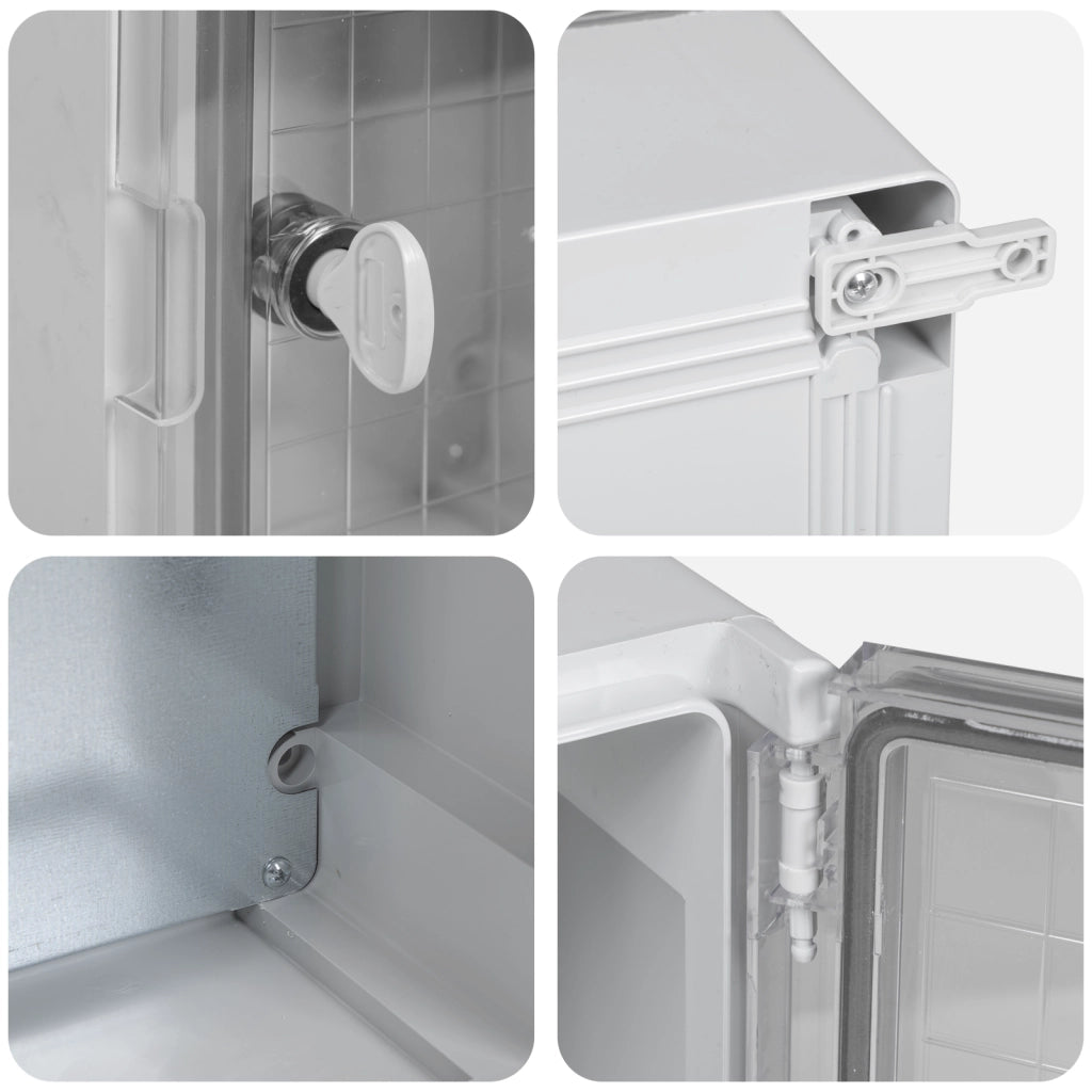 Armadio di controllo Grigio con porta trasparente Plastica