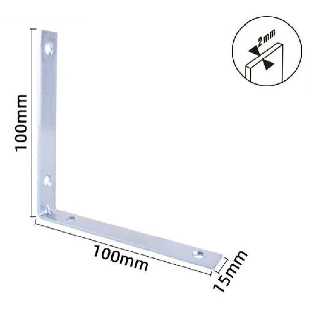 Trade Shop - Set 4 Pz Lastrine Ad Angolo Lastrina Angolare 100x100x15x2 Mm Viti Mobili 57117 -