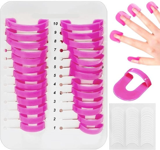 Accessori per manicure - Clip per aiuto alla applicazione del nail art - 26 pezzi - Anti-flusso - Hermetici - Duratura - Adatto per diverse dimensioni di unghie - Accessori per nail art