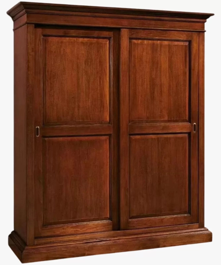 Armadio arte povera in legno 2 ante scorrevoli cappello dritto 183x67x214 - Mobili 2G