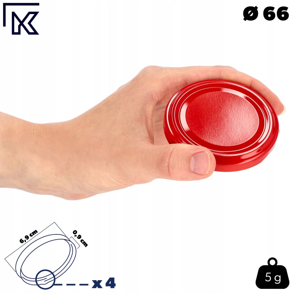 Tappi per barattoli KADAX, diametro 66 mm, confezione da 10 pezzi