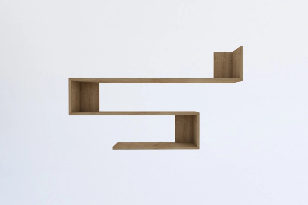 Mensola da parete in legno "Penne" - 120 x 20 x 71 cm - Rovere Zaffiro