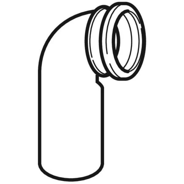 Curva WC 90° Geberit PE per vaso sospeso, con aumento 110110