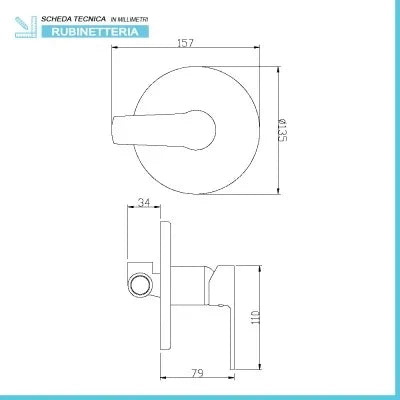 Set miscelatori lavabo bidet e doccia incasso cromato lucido Juliette