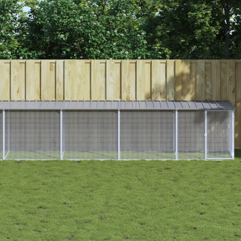 Gabbia Polli Tetto Grigio Chiaro 1003x98x90 cm Acciaio Zincato 3189058