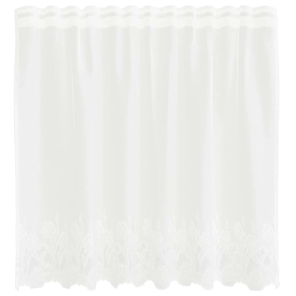 vidaXL Tende con tende Floreale Bianco 150 x 100 cm Poliestere