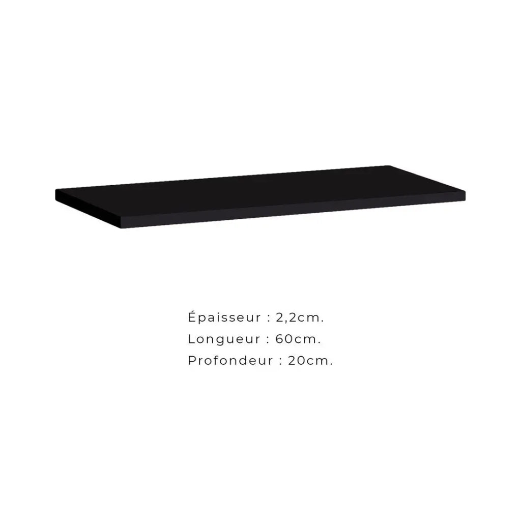 Mensola da parete SWITCH – 60 cm – Colore nero – MDF e pannelli di particelle – Design moderno