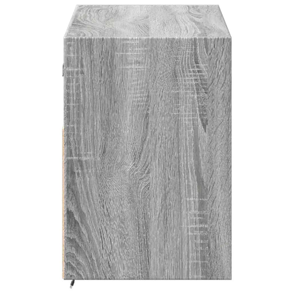 Mobile TV a Parete con Luci LED Grigio Sonoma 100x31x45 cm
