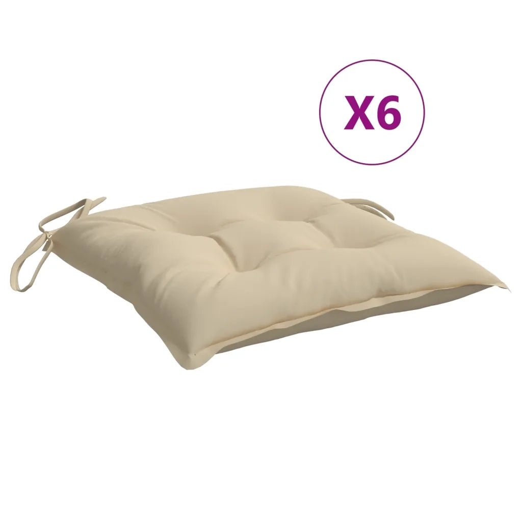 Cuscini per Pallet 6 pz | Cuscini per sedie Beige 50x50x7 cm Tessuto Oxford