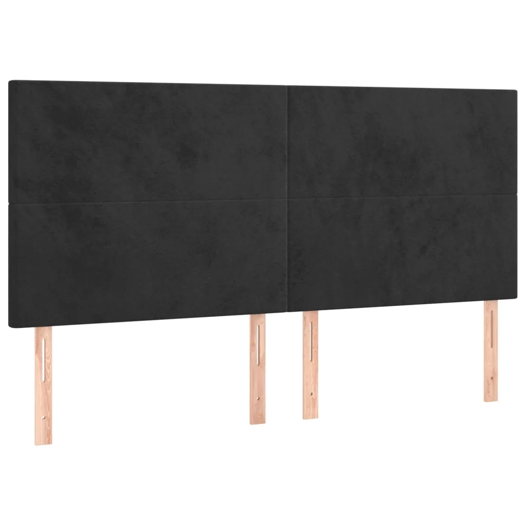 Giroletto con Testiera-Struttura Letto con testiera Nero 180x200 cm in Velluto 849273