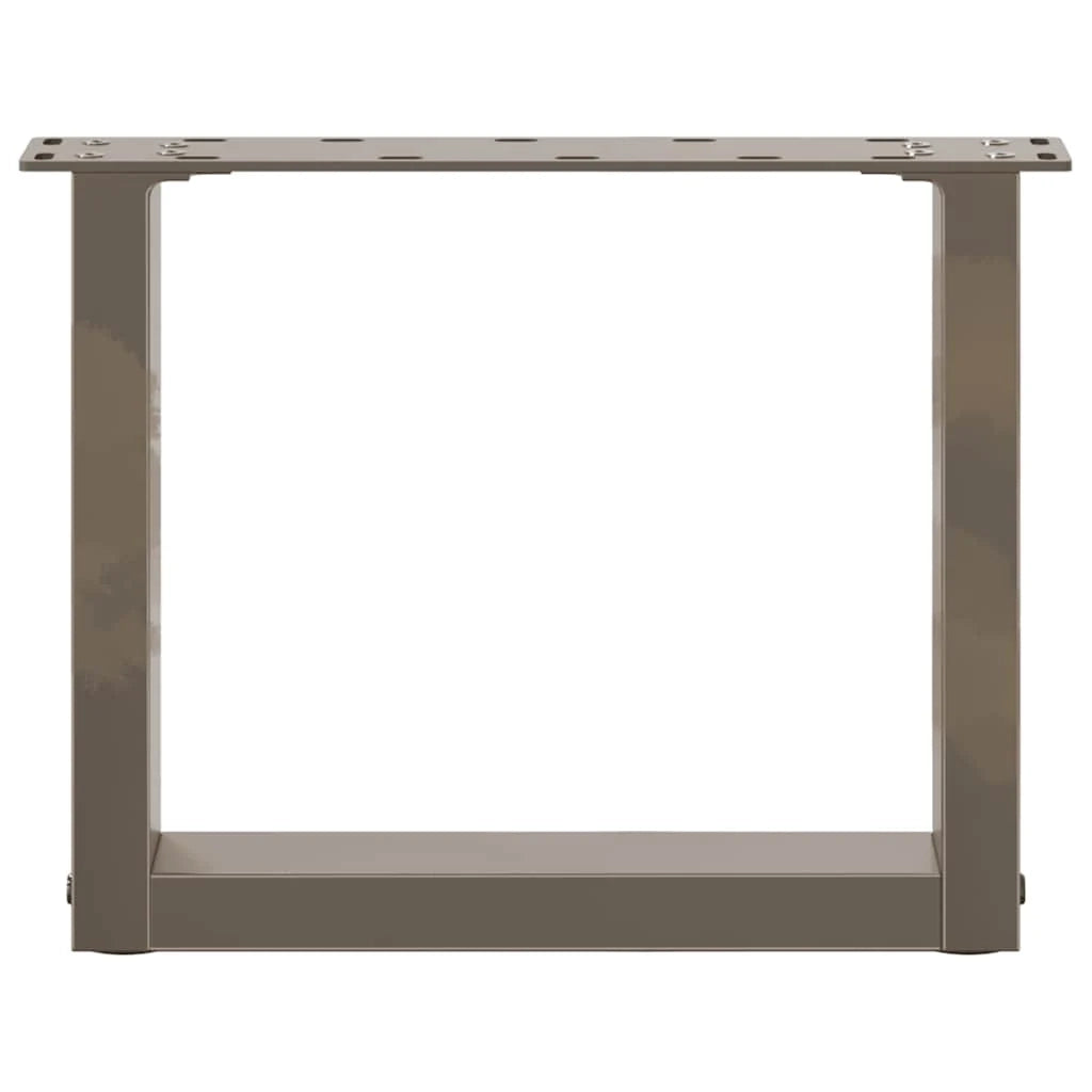 Set di 2 gambe per tavolino da caffè a forma di U con piedini regolabili 40 x 30 cm design moderno in acciaio naturale 02_0057375
