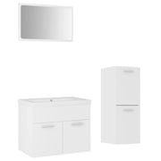 Set Mobili da Bagno | Armadio da bagno Bianco in Legno Multistrato