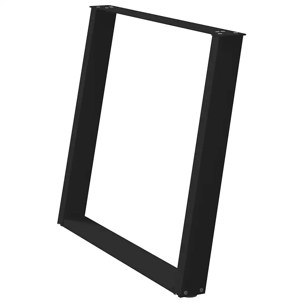 Gambe per tavolo da pranzo a forma di U 2 pz nere 90x(72-73) cm in acciaio 4012800