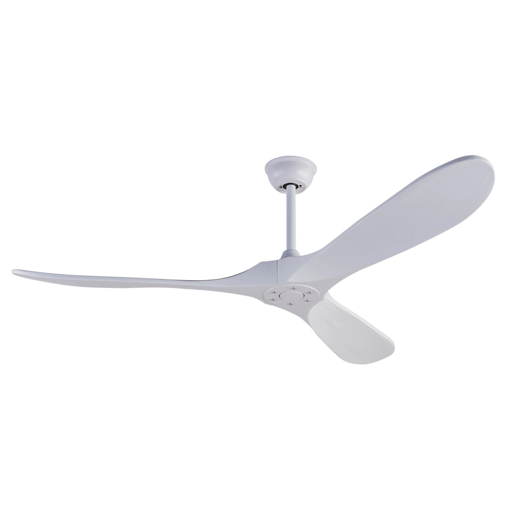 Ventilatore da soffitto bianco da 60 pollici senza luce con telecomando e motore DC