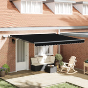 Tenda Retrattile Manuale  con LED Nera 400x300 cm