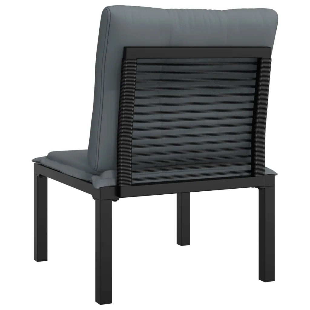 Poltrona da Giardino con Cuscini Polyrattan Nero e Grigio CFW5543940