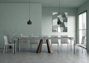 Consolle Allungabile in Legno e Ferro H77x40x90/300cm Diamante Cemento Orso Classica