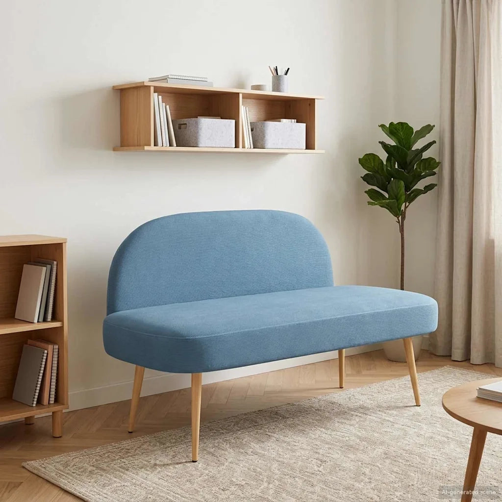 Panchina imbottita con schienale Blu 110 x 60 x 76 cm 42040779