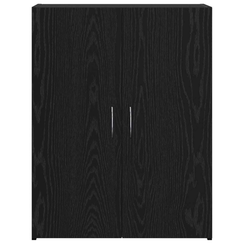 Armadio Ufficio Rovere Nero 60x32x77.5 cm Legno Ingegnerizzato