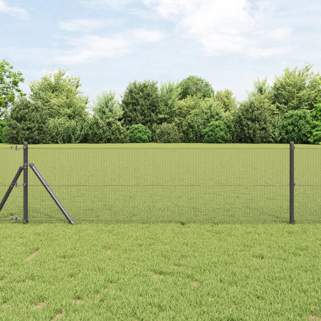 Recinzione in filo saldato con 13 post grigi 0.5x50 m in acciaio