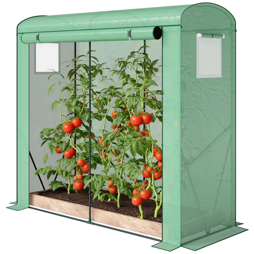Serra da giardino in acciaio con rete e porta a rullo ¨C Minimal ¨C Verde 200x75x188 cm