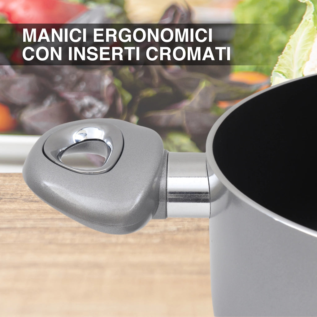 MAURY'S CHEF INDUCTION CASSERUOLA 22 CM CON FONDO IN TECNOLOGIA XYLAN