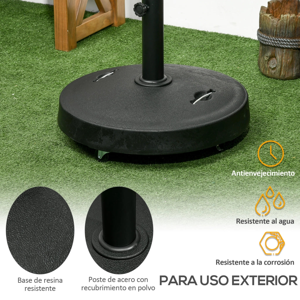 Base per Ombrellone con Ruote ¨C zephmum ¨C 25 kg Resina Nero ?53x41 cm
