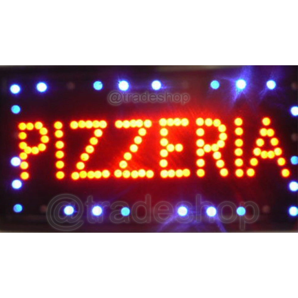 Trade Shop - Insegna Luminosa A Led Con Scritta Pizzeria Per Ristoranti E Bar 50 X 25 Cm -