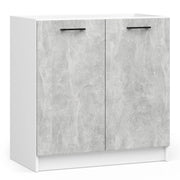 Mobile da cucina per incasso del forno AKORD S80 sistema OLIWIA Bianco 80 cm 2 ante inserto frontale Cemento 80x46x82 cm