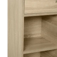 Libreria Scaffale in Legno, Mobiletto Multiuso con 3 Ripiani 4 Scompartimenti e 2 ante, 61.5x29.5x80cm