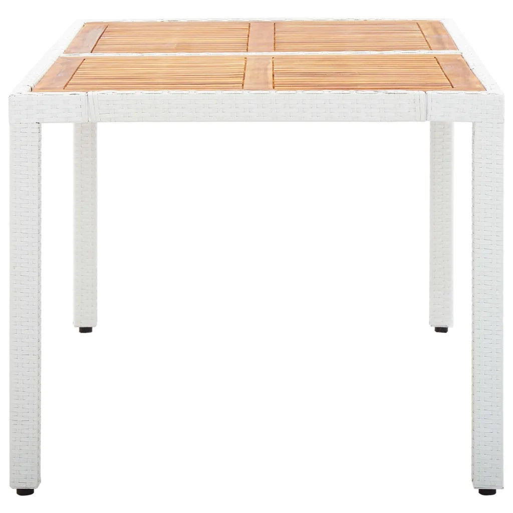 Set da Pranzo da Giardino 7 pz in Polyrattan Bianco cod mxl 43222
